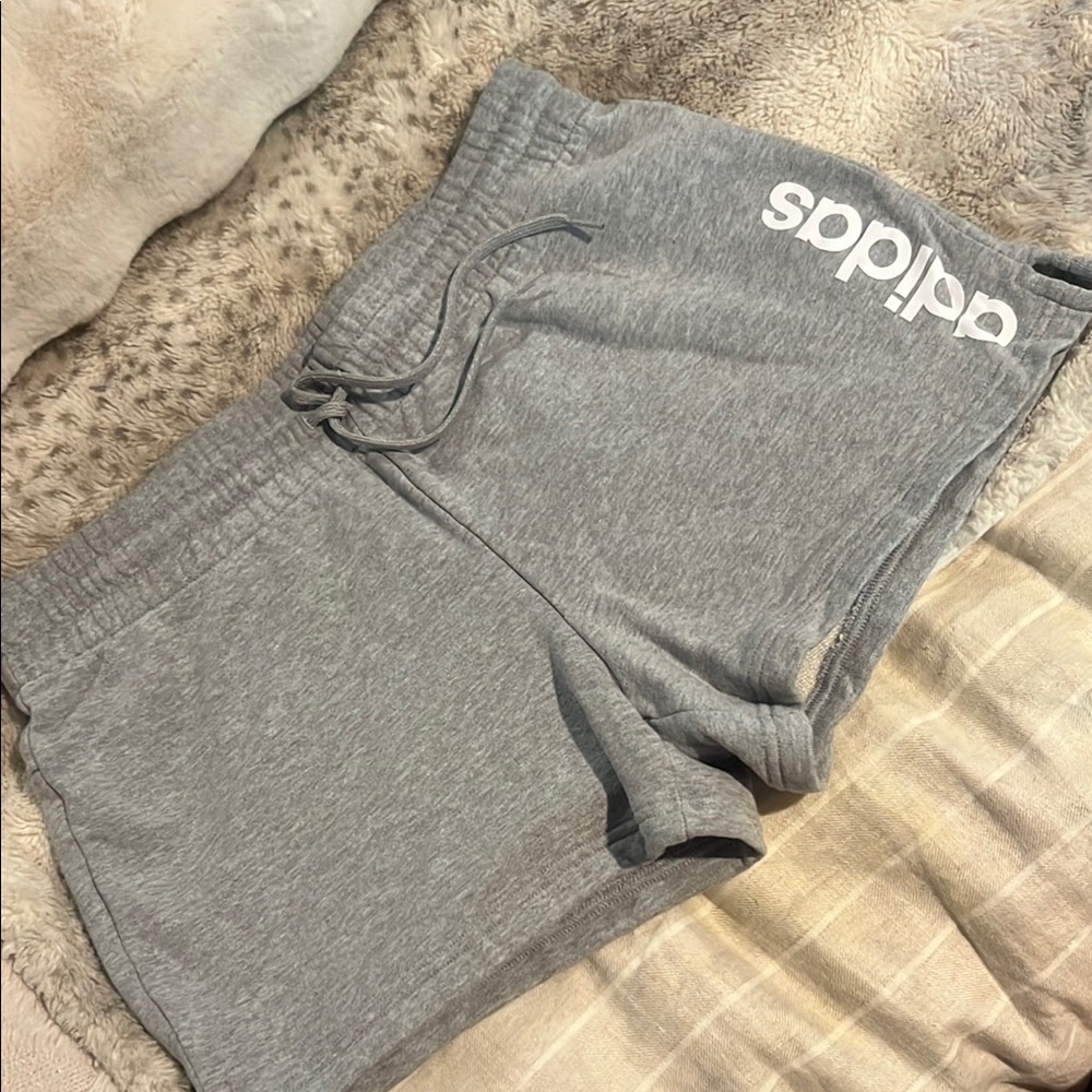 Adidas Gray Athletic Shorts Relaxed Fit